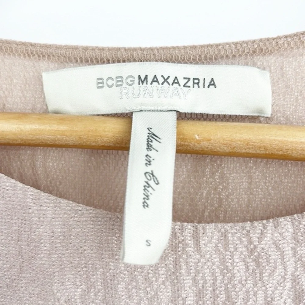 BCBGMaxAzria Runway Pink Celine Cascading Silk Dress size small